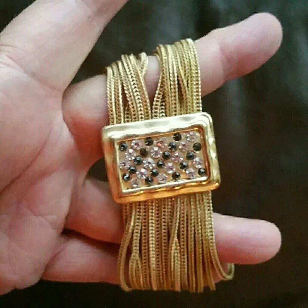 Traded !!!♡♡♡!!!GORGEOUS GOLD AND CRYSTALS BRACELET - Picture 2 of 6